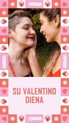 Su Valentino diena pink maximalist,fun,frame,photo,pattern,shapes