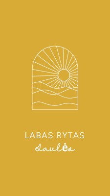 Labas rytas, saulė yellow modern,minimal,lines,simple,waves,sun