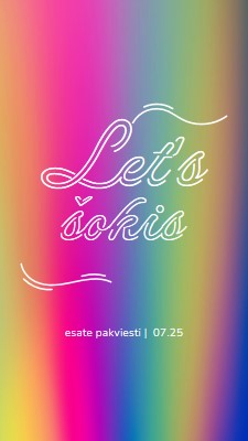 Šokime, kviečiame pink bold,bright,typographic