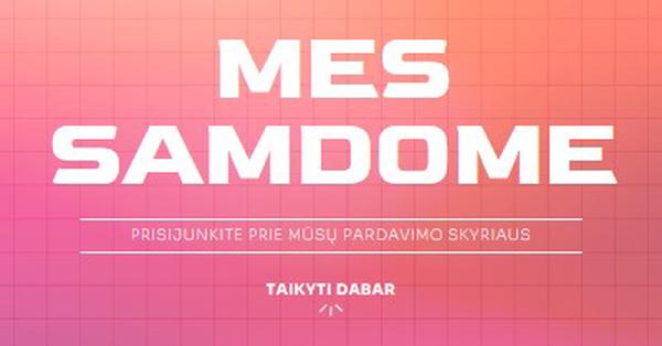 Mes samdome – prisijunkite prie mūsų! pink simple,bold,gradient,grid,minimal,bright