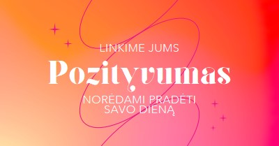 Linkime jums positivity pink modern,line,gradient,simple,typographic