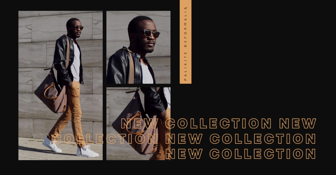 Naujos mados skrajutės black photographic,simple,collage,typographic,geometric,