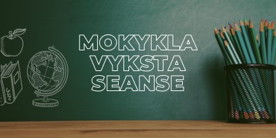 Mokykla vyksta seanse green modern-simple