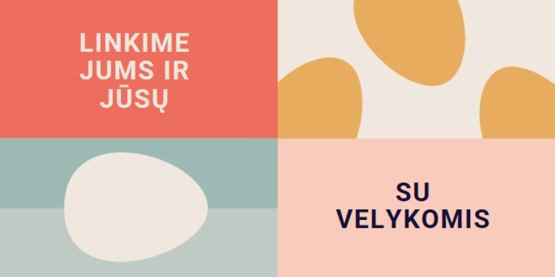 Linksmų šv. Velykų jums ir jūsų orange modern-color-block