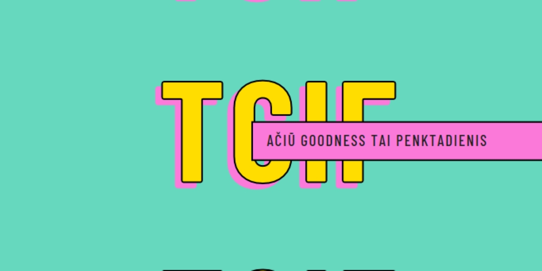Ačiū goodness tai penktadienis yellow modern-bold