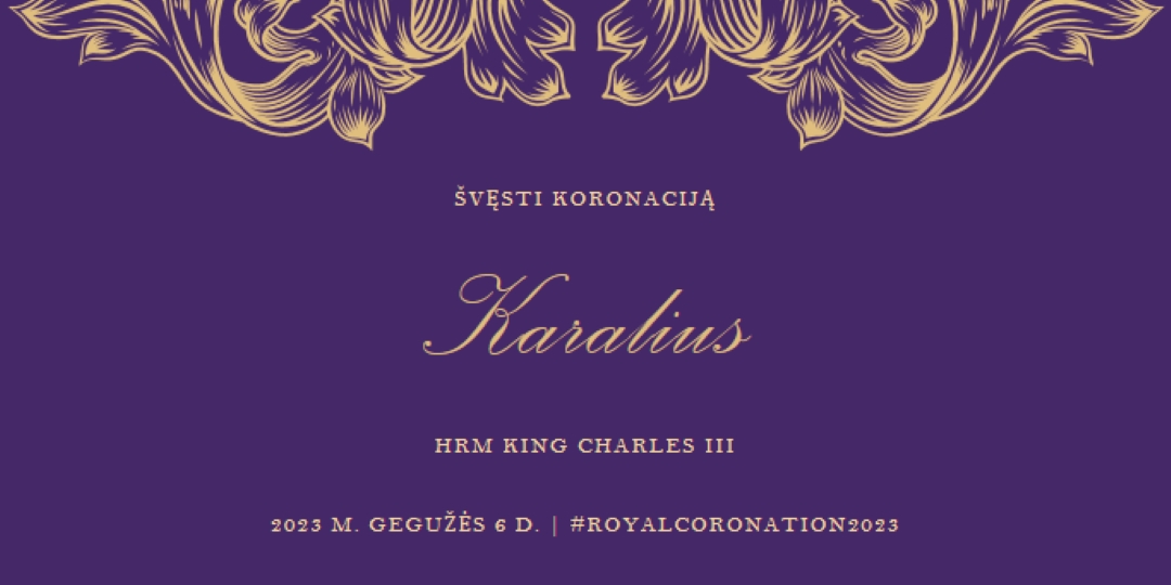 Karūnavimas tinka karaliui purple modern-simple