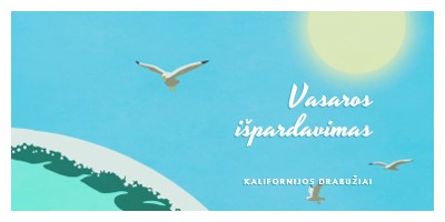 Pranešimas apie vasaros išpardavimo blue vintage-retro