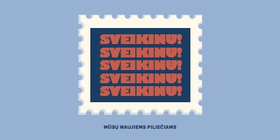 Sveikiname naujais mūsų piliečiais blue modern-simple