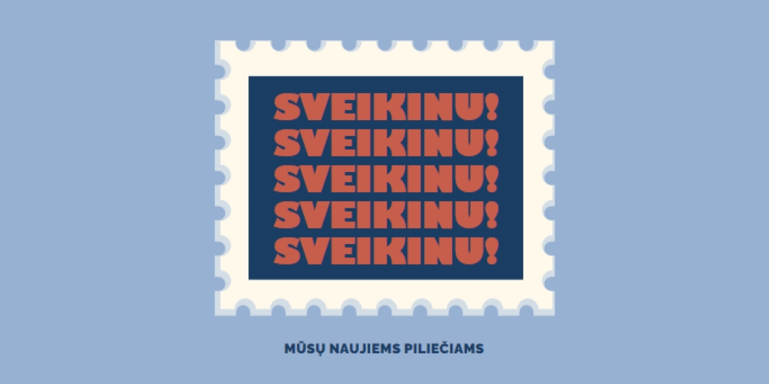 Sveikiname naujais mūsų piliečiais blue modern-simple