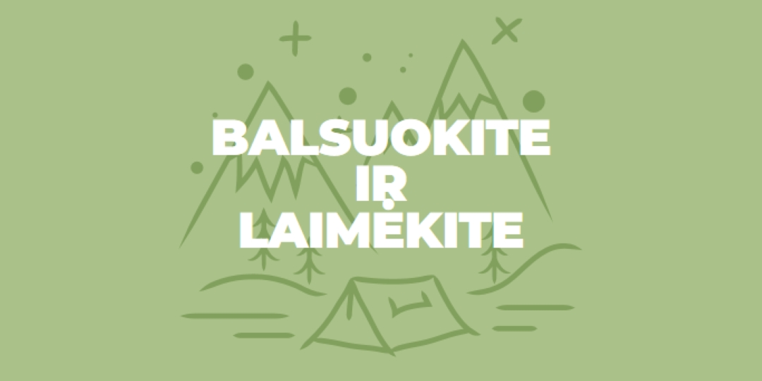 Balsuokite ir laimėkite green whimsical-line