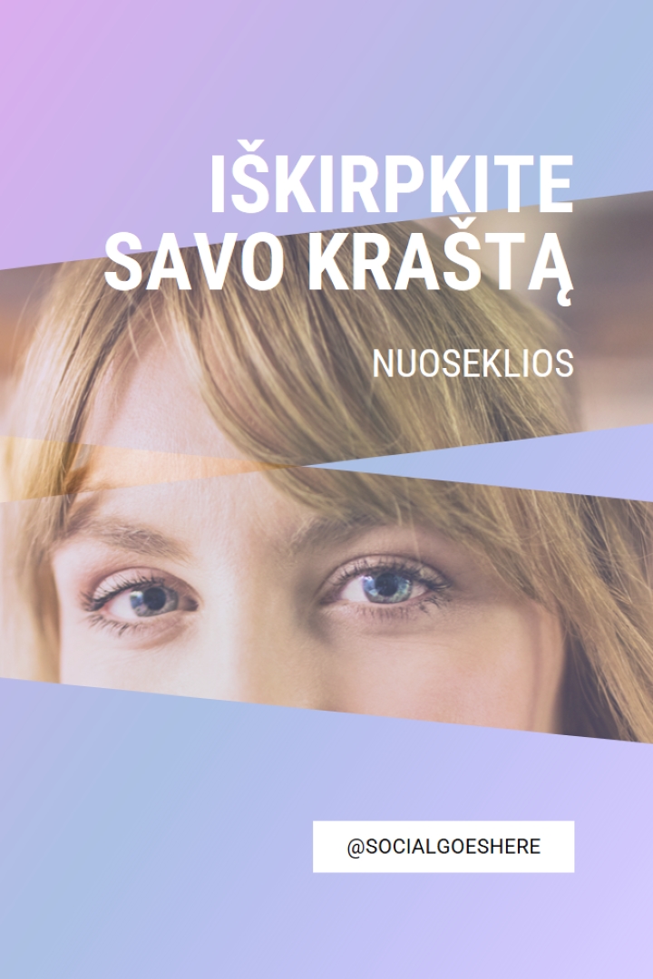 Iškirpkite savo kraštą purple modern-bold