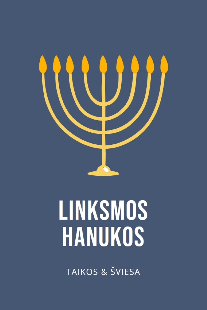 Chanuka Sameachas blue modern-simple