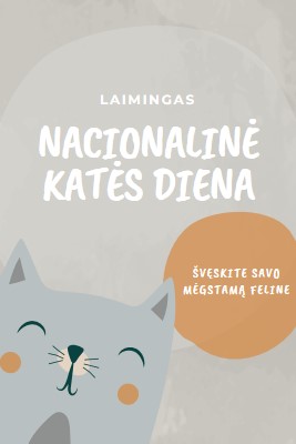 Laimingos nacionalinės kačių dienos gray organic-simple