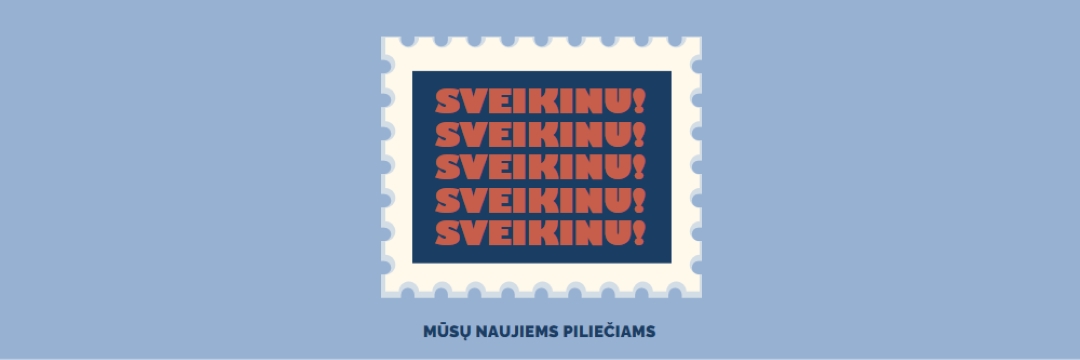 Sveikiname naujais mūsų piliečiais blue modern-simple