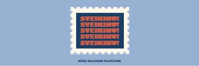 Sveikiname naujais mūsų piliečiais blue modern-simple