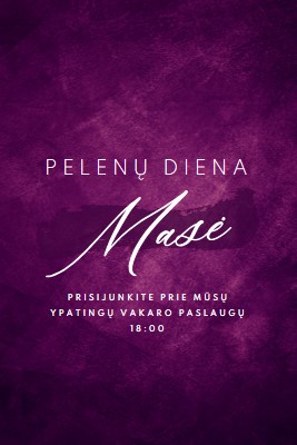 Pelenų masė trečiadienį purple modern-simple