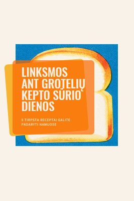 Linksmos ant grotelių kepto sūrio dienos orange modern-bold