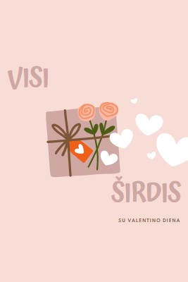 Visos širdys pink whimsical-color-block