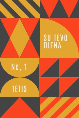 Numeris vienas tėtis orange modern-geometric-&-linear