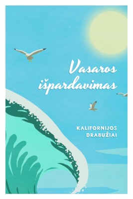 Pranešimas apie vasaros išpardavimo blue vintage-retro