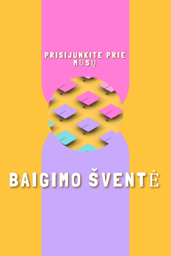 Prisijunkite prie mokyklos baigimo šventės yellow whimsical-color-block