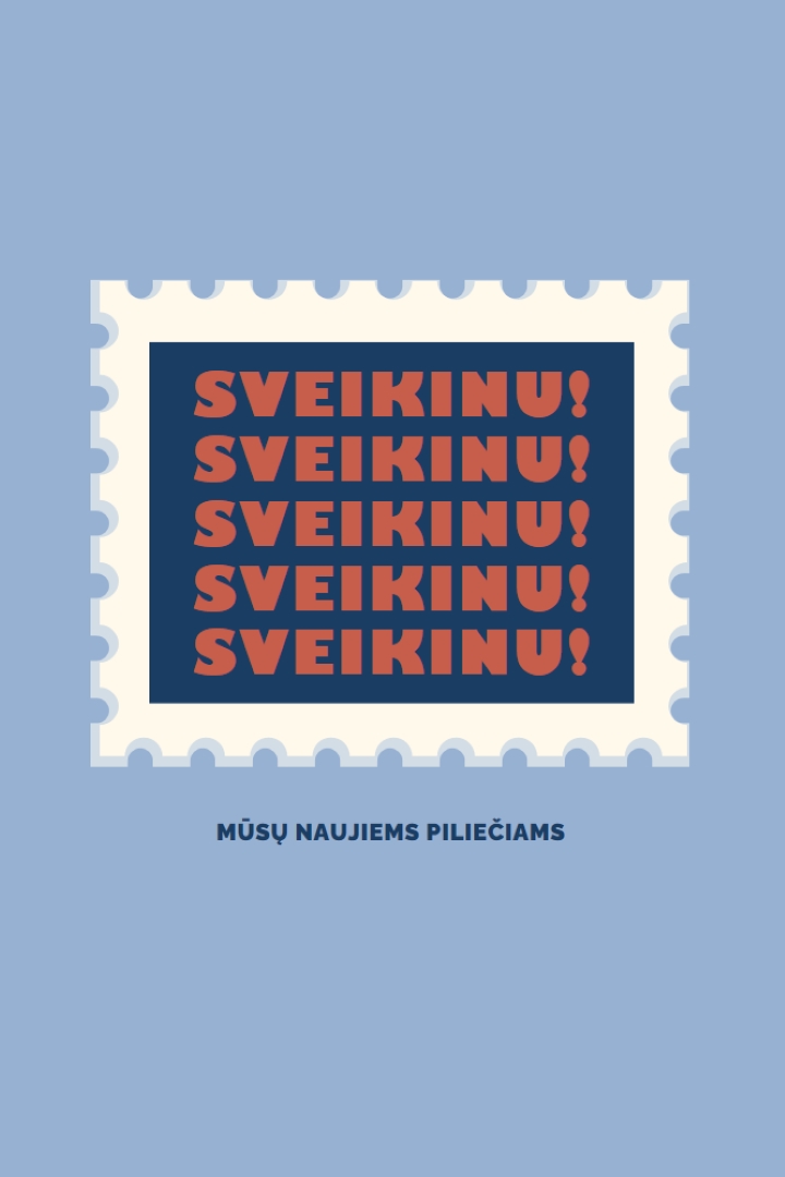 Sveikiname naujais mūsų piliečiais blue modern-simple