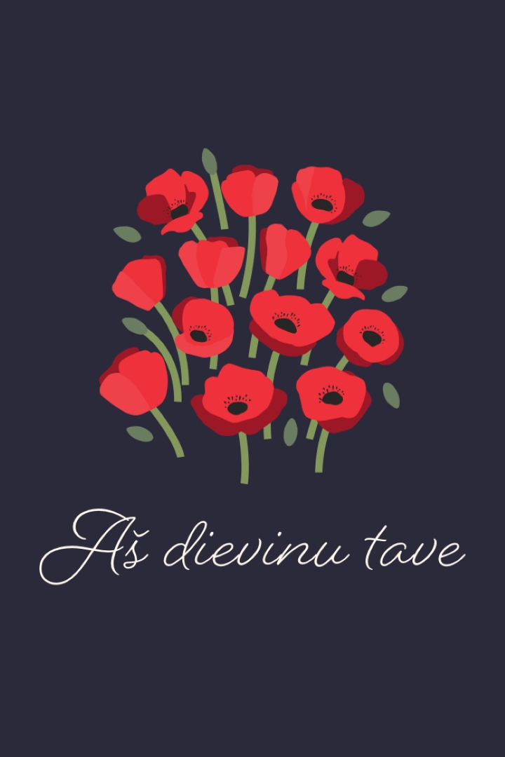 Aš dievinu tave black whimsical-line