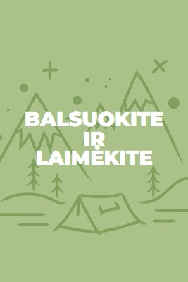 Balsuokite ir laimėkite green whimsical-line