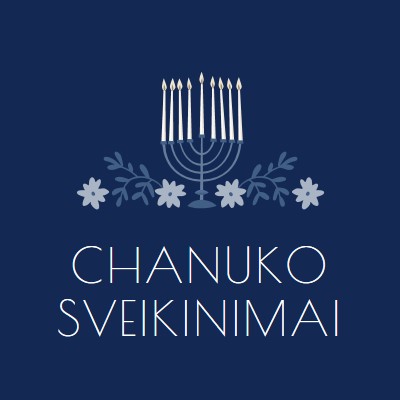 Chanukos sveikinimai blue modern-simple