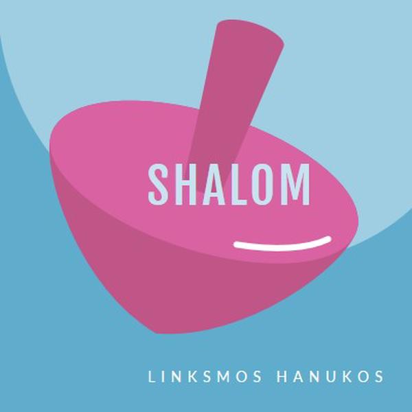 Linksmos Hanukos blue modern-bold