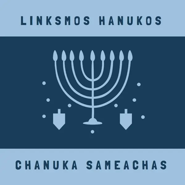 Chanukos palaiminimai blue modern-simple