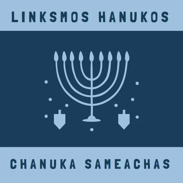 Chanukos palaiminimai blue modern-simple