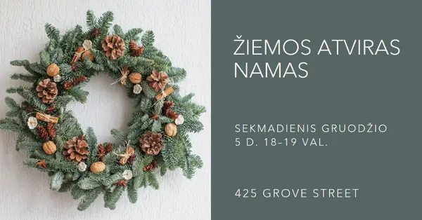Žieminis vainikas green modern-simple