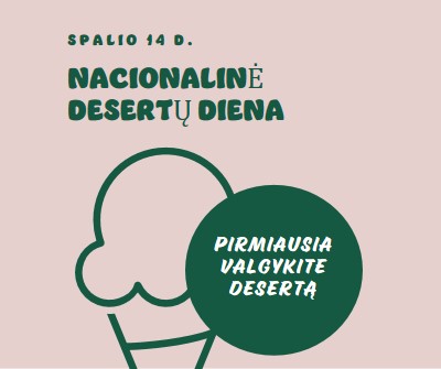 Nacionalinė desertų diena pink vintage-retro