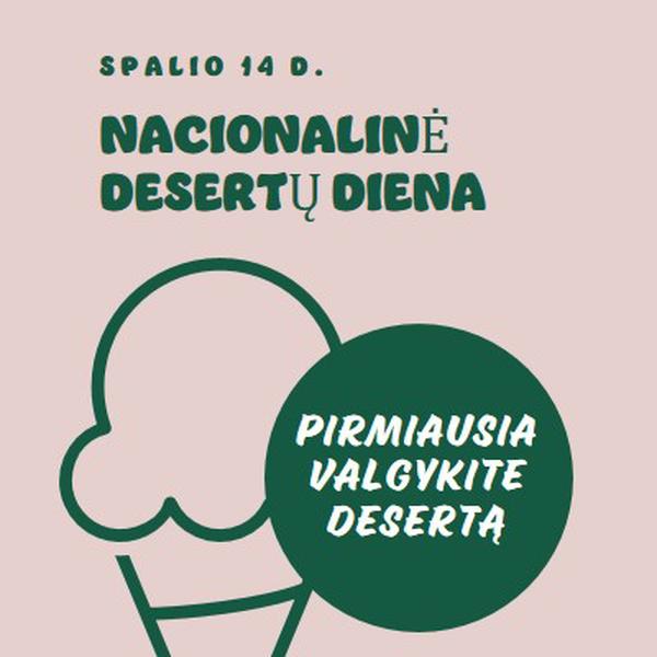 Nacionalinė desertų diena pink vintage-retro