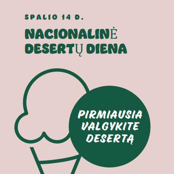 Nacionalinė desertų diena pink vintage-retro