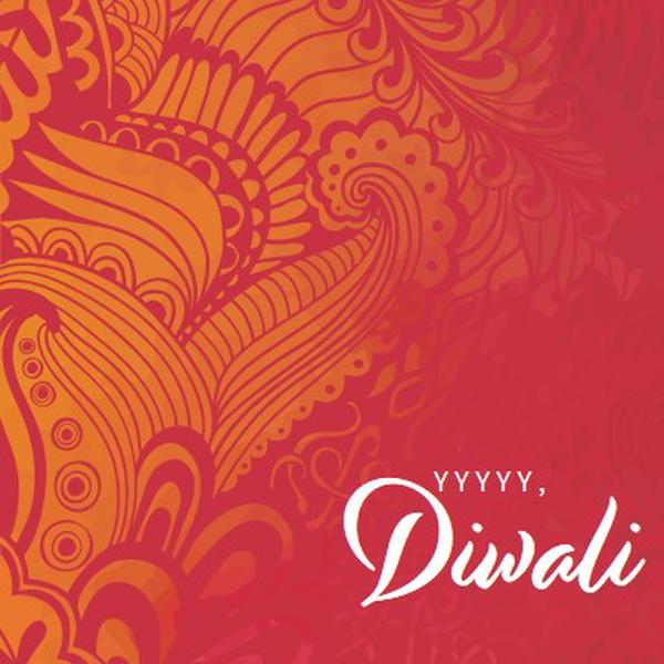 Laimingiausias Diwali red modern-bold