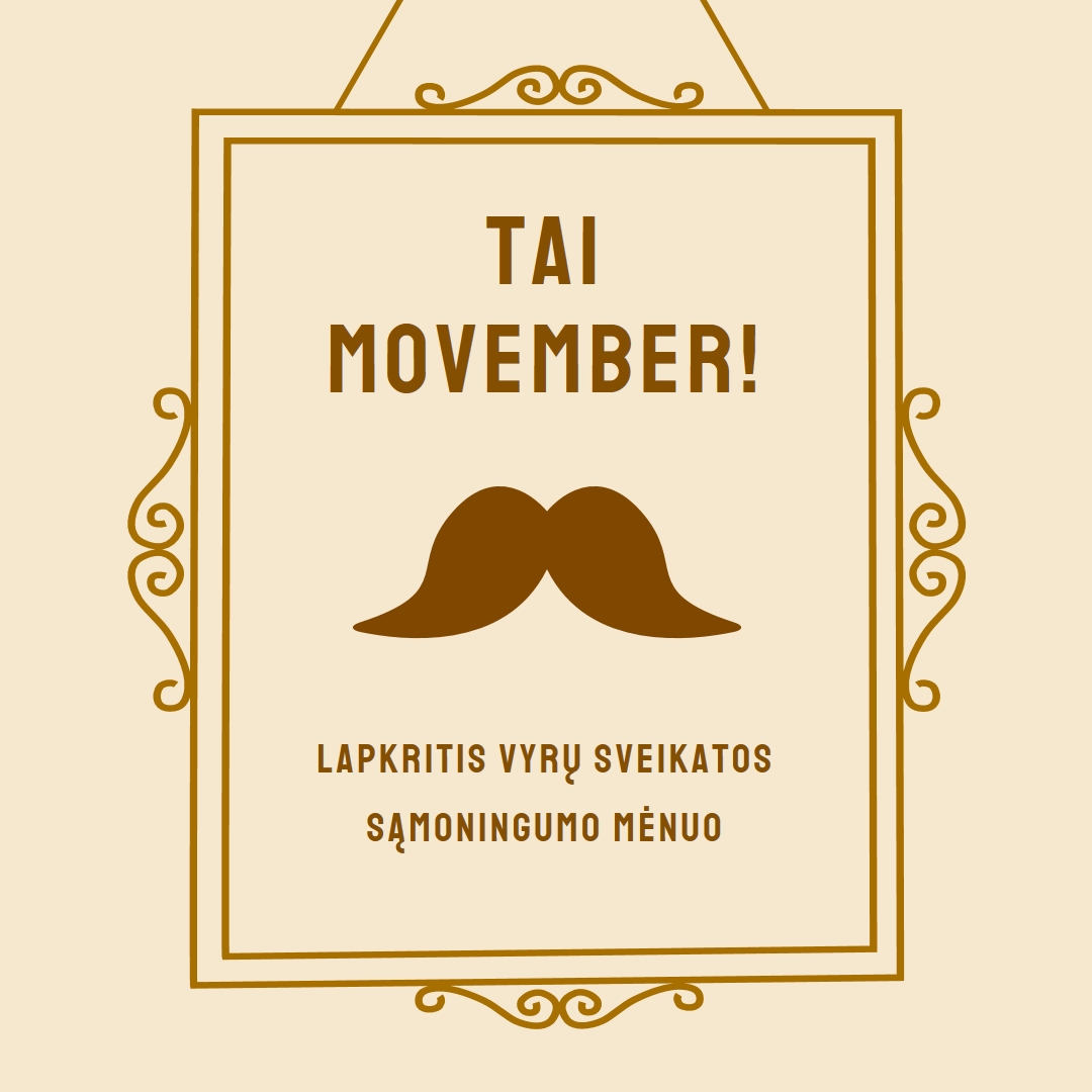 Ūsai lapkričio mėn. brown vintage-retro