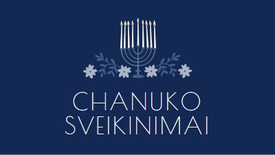 Chanukos sveikinimai blue modern-simple