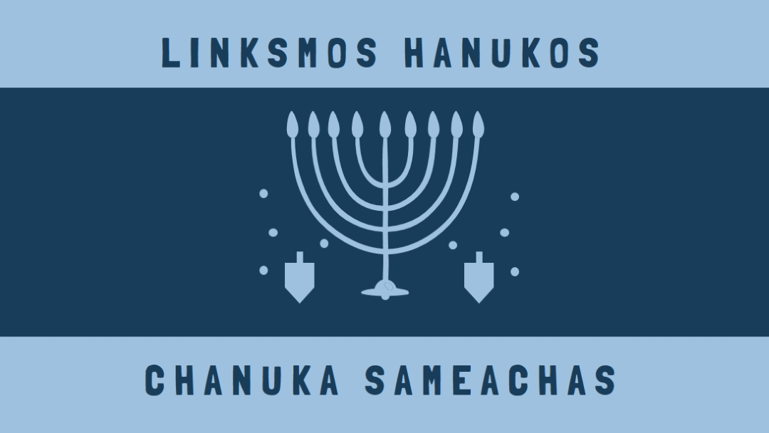 Chanukos palaiminimai blue modern-simple