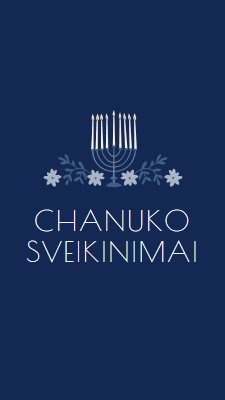 Chanukos sveikinimai blue modern-simple