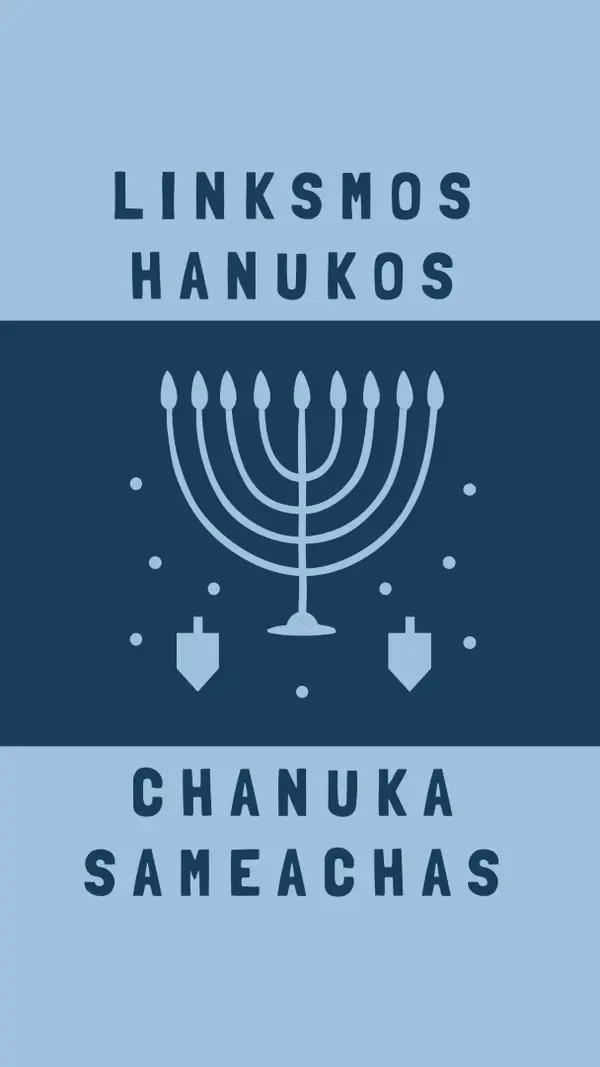 Chanukos palaiminimai blue modern-simple