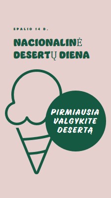 Nacionalinė desertų diena pink vintage-retro