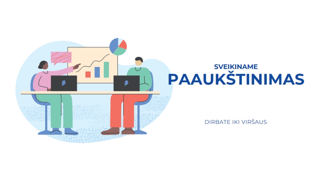 Sveikinimai paaukštinus white whimsical-line