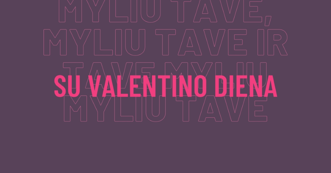 Myliu tave, Valentinai purple modern-bold