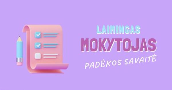 Mokytojo padėkos savaitė purple whimsical-color-block