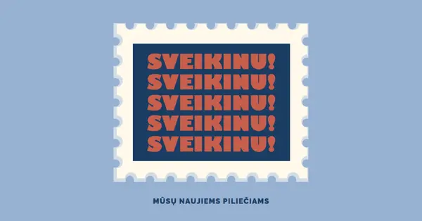 Sveikiname naujais mūsų piliečiais blue modern-simple