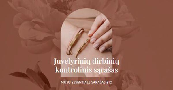 Juvelyrinių dirbinių kontrolinis sąrašas pink organic-boho