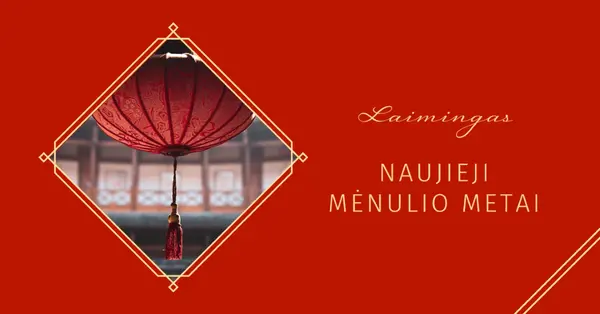 Švenčia Mėnulio Naujieji metai red modern-simple