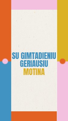 Su gimtadieniu geriausio gray retro,bold,geometric